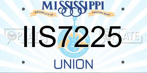 IIS7225 Mississippi License Plate