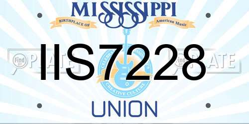 IIS7228 Mississippi License Plate