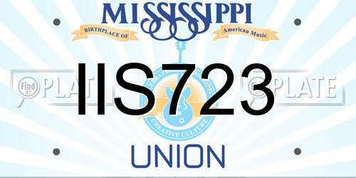 IIS723 Mississippi License Plate