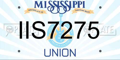 IIS7275 Mississippi License Plate