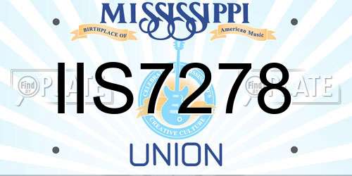 IIS7278 Mississippi License Plate