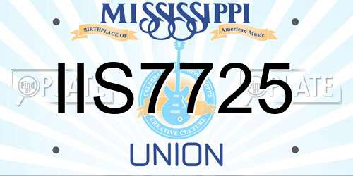 IIS7725 Mississippi License Plate