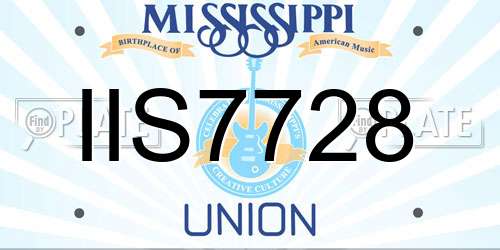 IIS7728 Mississippi License Plate