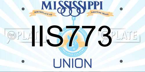 IIS773 Mississippi License Plate