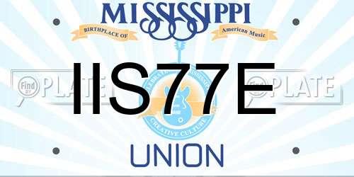IIS77E Mississippi License Plate