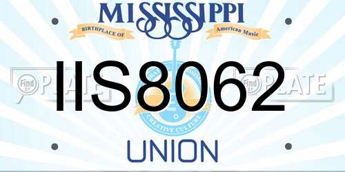 IIS8062 Mississippi License Plate