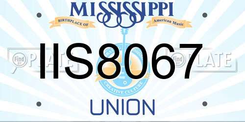 IIS8067 Mississippi License Plate