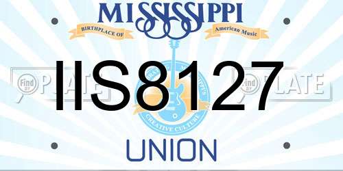 IIS8127 Mississippi License Plate