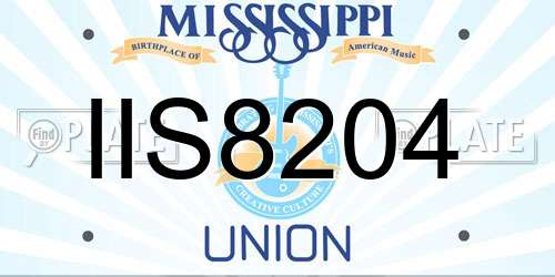 IIS8204 Mississippi License Plate