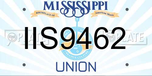 IIS9462 Mississippi License Plate