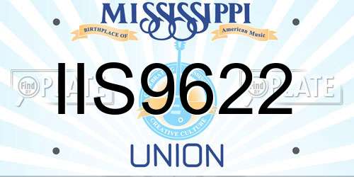 IIS9622 Mississippi License Plate