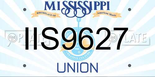 IIS9627 Mississippi License Plate