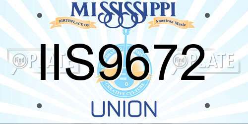 IIS9672 Mississippi License Plate