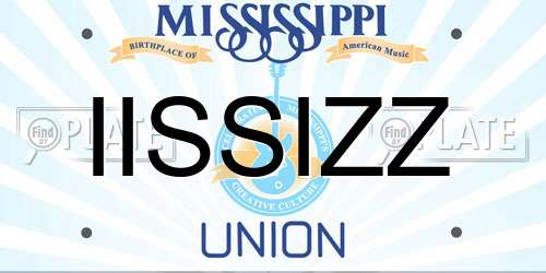 IISSIZZ Mississippi License Plate
