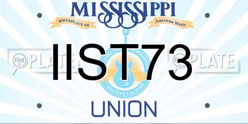 IIST73 Mississippi License Plate