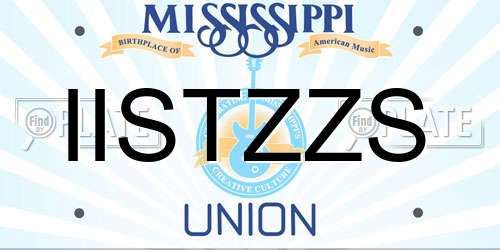 IISTZZS Mississippi License Plate