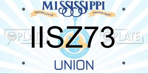 IISZ73 Mississippi License Plate