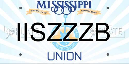 IISZZZB Mississippi License Plate