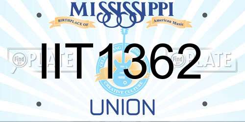 IIT1362 Mississippi License Plate