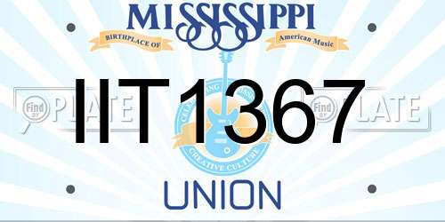 IIT1367 Mississippi License Plate