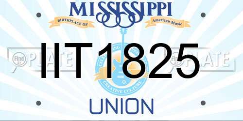 IIT1825 Mississippi License Plate