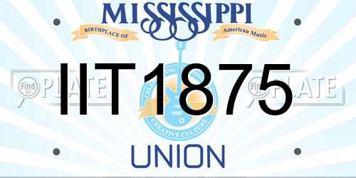 IIT1875 Mississippi License Plate