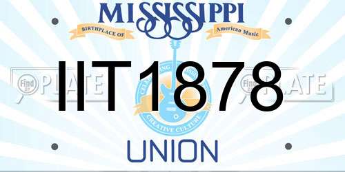 IIT1878 Mississippi License Plate