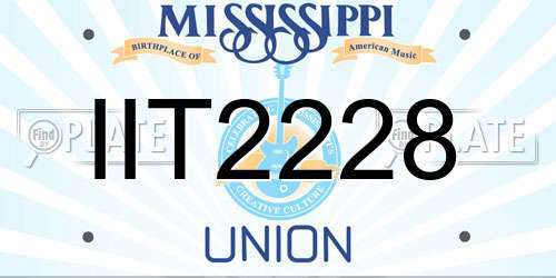 IIT2228 Mississippi License Plate