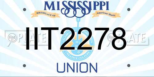 IIT2278 Mississippi License Plate