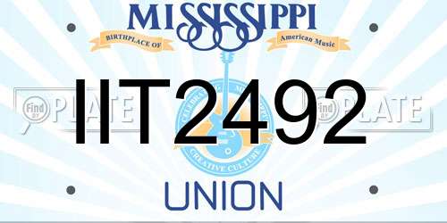 IIT2492 Mississippi License Plate