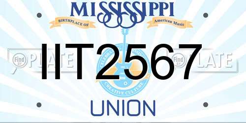 IIT2567 Mississippi License Plate