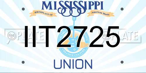 IIT2725 Mississippi License Plate