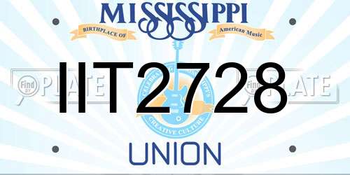 IIT2728 Mississippi License Plate
