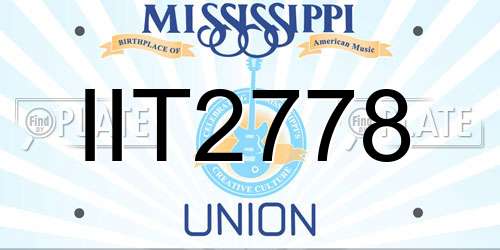 IIT2778 Mississippi License Plate