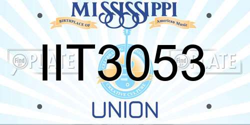 IIT3053 Mississippi License Plate
