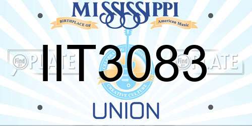 IIT3083 Mississippi License Plate