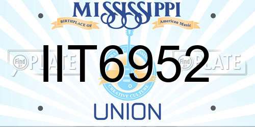 IIT6952 Mississippi License Plate
