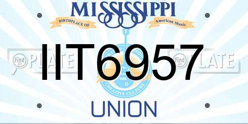 IIT6957 Mississippi License Plate
