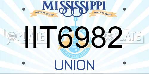 IIT6982 Mississippi License Plate
