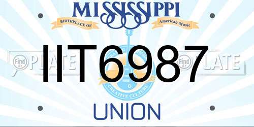 IIT6987 Mississippi License Plate