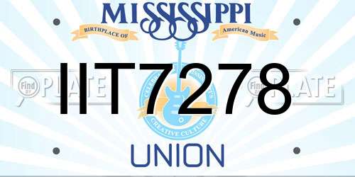 IIT7278 Mississippi License Plate