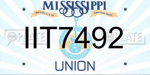 IIT7492 Mississippi License Plate