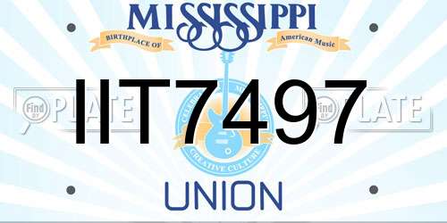 IIT7497 Mississippi License Plate