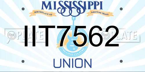 IIT7562 Mississippi License Plate