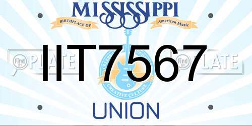 IIT7567 Mississippi License Plate