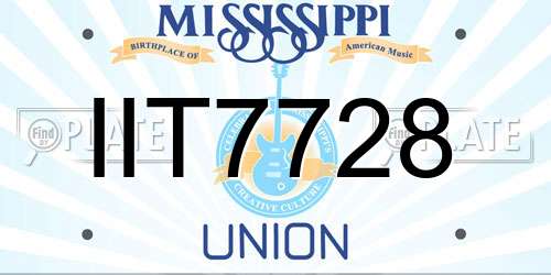 IIT7728 Mississippi License Plate