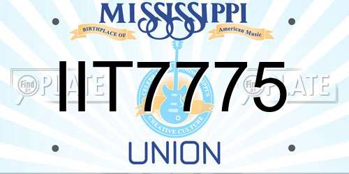 IIT7775 Mississippi License Plate