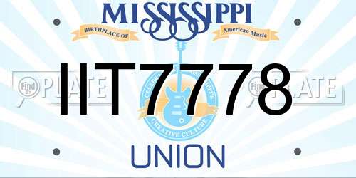 IIT7778 Mississippi License Plate