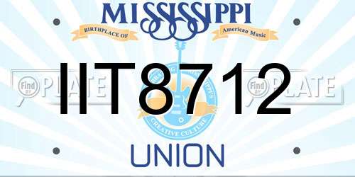 IIT8712 Mississippi License Plate