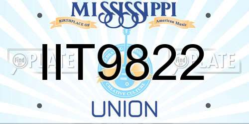 IIT9822 Mississippi License Plate